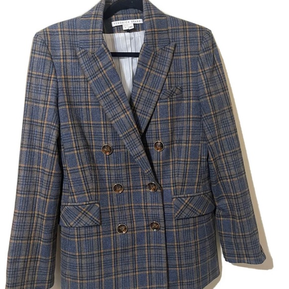 Veronica Beard Women's Ellette Dickey Check Plaid Jacket Blazer Blue Mul… - Picture 10 of 15